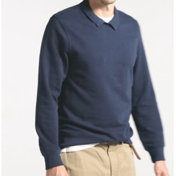 JCREW Pique Fleece Collared Polo Sweatshirt - Picture 3 of 6